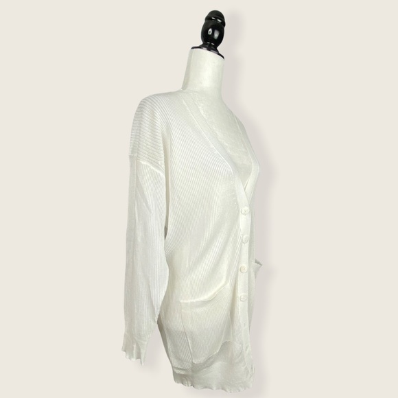 House of CB Stefania White Sheer Midi Cardigan XS - Picture 12 of 16